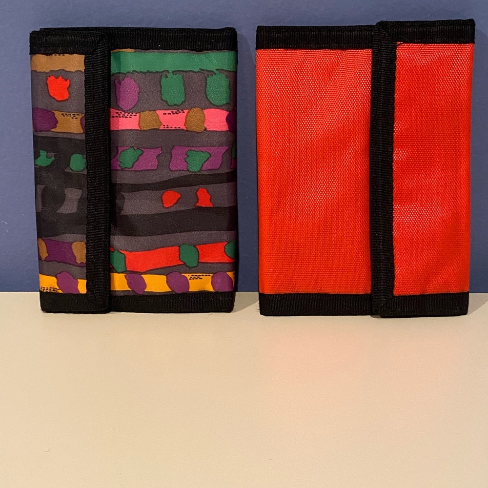 Sold! Two Vintage 80s Trifold Hook and Loop Wallets NWOT